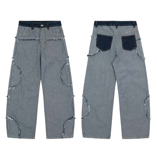 Street Fashion Hip Hop Inside-out Wear Frayed Design Skinny Jeans