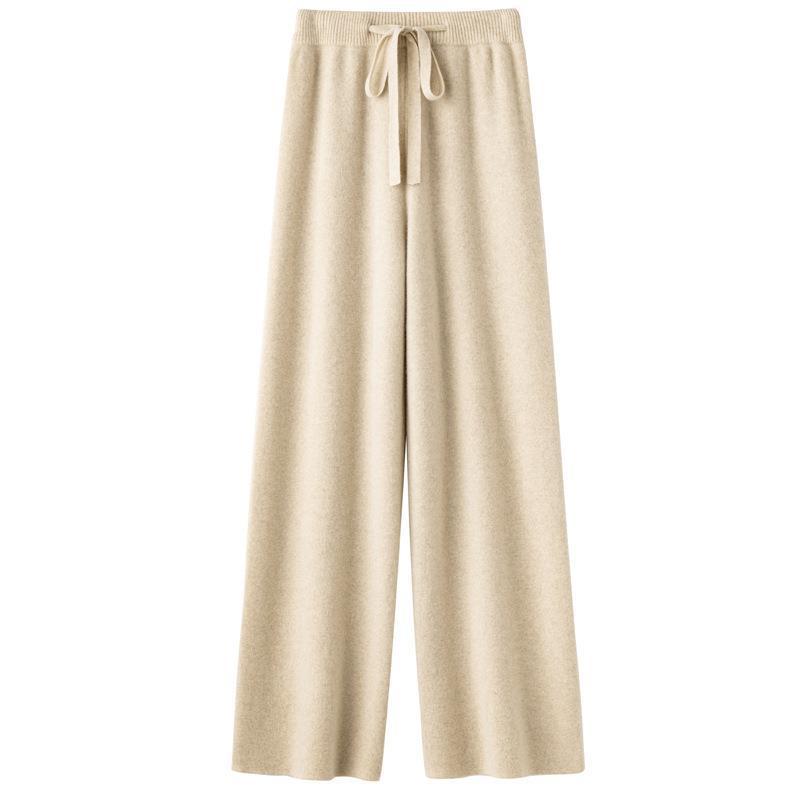 Women's Wool Knitted Wide-leg Pants Mop