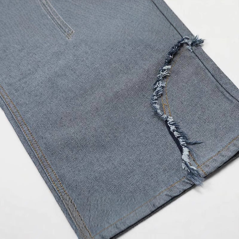 Street Fashion Hip Hop Inside-out Wear Frayed Design Skinny Jeans