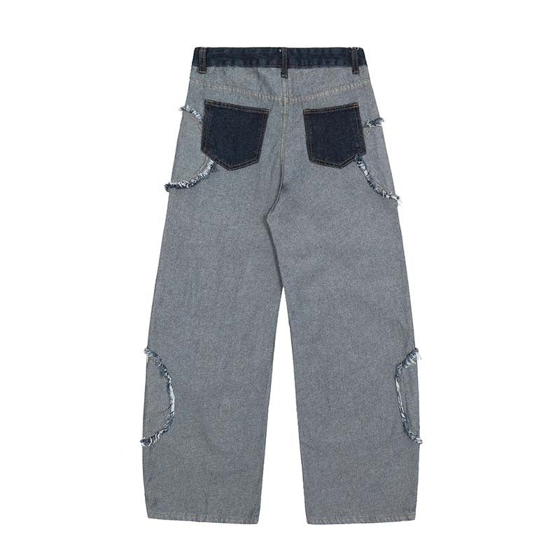 Street Fashion Hip Hop Inside-out Wear Frayed Design Skinny Jeans