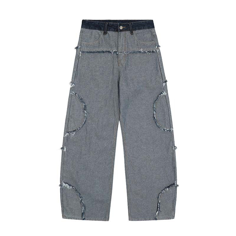 Street Fashion Hip Hop Inside-out Wear Frayed Design Skinny Jeans